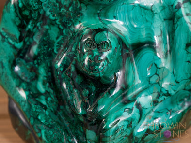 MALACHITE Crystal Gorilla w Baby - Crystal Carving, Housewarming Gift, Home Decor, Healing Crystals and Stones, 40328-Throwin Stones