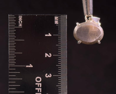 METEOR SUNSTONE Pendant - Sterling Silver, Oval - Genuine Rainbow Meteor Shower Sunstone Crystal Pendant from Tanzania, 53953-Throwin Stones