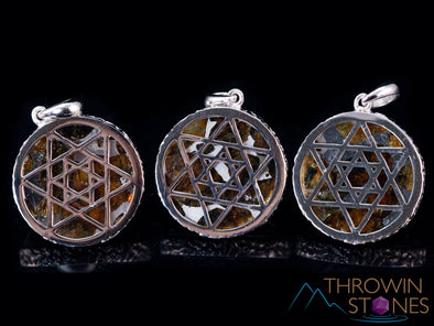 METEORITE Pendant - Star of David, Gold, Silver, Copper - Crystal Pendant, Handmade Jewelry, E1662-Throwin Stones
