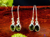 MOLDAVITE Earrings - Sterling Silver, Plain Bezel, Faceted - Moldavite Crystal, Dangle Earrings, Genuine Moldavite Jewelry, E2066-Throwin Stones