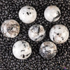 MOONSTONE Crystal Sphere - White Feldspar, Black Tourmaline - Crystal Ball, Housewarming Gift, Home Decor, E2144-Throwin Stones