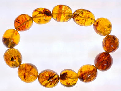 Mexican AMBER Crystal Bracelet - Beaded Bracelet, Handmade Jewelry, Healing Crystals and Stones, 48262-Throwin Stones