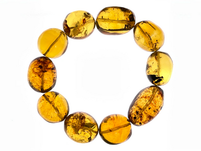 Mexican AMBER Crystal Bracelet - Beaded Bracelet, Handmade Jewelry, Healing Crystals and Stones, 48450-Throwin Stones