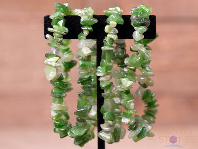 Nephrite JADE Crystal Bracelet - Chip Beads - Beaded Bracelet, Handmade Jewelry, Healing Crystal Bracelet, E1768-Throwin Stones