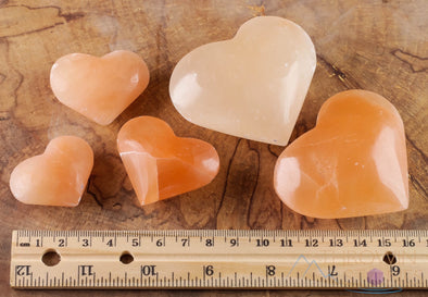 Orange SELENITE Crystal Heart - Thick - Self Care, Mom Gift, Home Decor, Healing Crystals and Stones, E0167-Throwin Stones