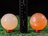 Orange SELENITE Crystal Sphere - Large - Crystal Ball, Housewarming Gift, Home Decor, E1128-Throwin Stones