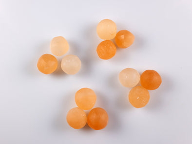 Orange SELENITE Crystal Sphere - Marbles, Faceted - Small Crystals, Gemstones, Jewelry Making, Tumbled Crystals, E2129-Throwin Stones