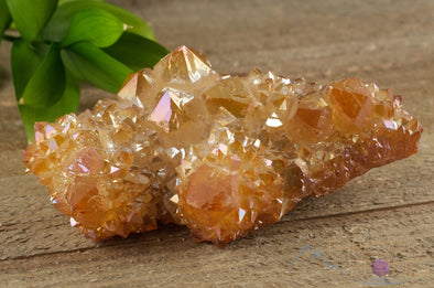 Orange Tangerine AURA QUARTZ Crystal Cluster - Rainbow Quartz Crystal, Spirit Quartz Cluster, Crystal Decor, R0507-Throwin Stones