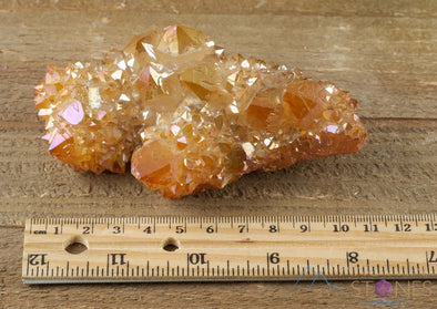 Orange Tangerine AURA QUARTZ Crystal Cluster - Rainbow Quartz Crystal, Spirit Quartz Cluster, Crystal Decor, R0507-Throwin Stones