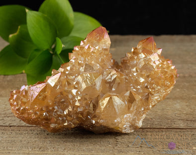 Orange Tangerine AURA QUARTZ Crystal Cluster - Rainbow Quartz Crystal, Spirit Quartz Cluster, Crystal Decor, R0507-Throwin Stones