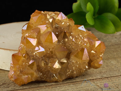 Orange Tangerine AURA QUARTZ Crystal Cluster - Rainbow Quartz Crystal, Spirit Quartz Cluster, Crystal Decor, R0510-Throwin Stones