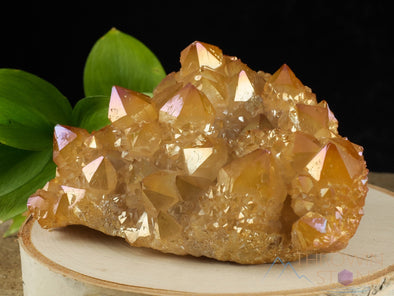 Orange Tangerine AURA QUARTZ Crystal Cluster - Rainbow Quartz Crystal, Spirit Quartz Cluster, Crystal Decor, R0510-Throwin Stones