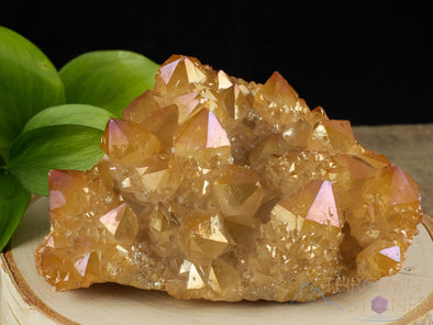 Orange Tangerine AURA QUARTZ Crystal Cluster - Rainbow Quartz Crystal, Spirit Quartz Cluster, Crystal Decor, R0510-Throwin Stones
