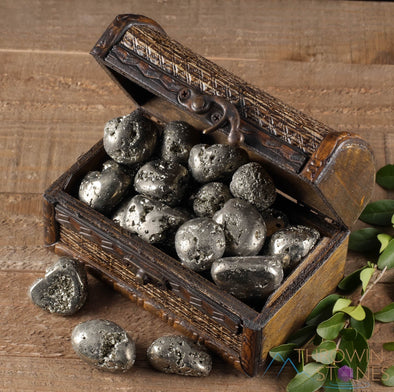 PYRITE Tumbled Stones - Fools Gold - Tumbled Crystals, Self Care, Healing Crystals and Stones, E0231-Throwin Stones