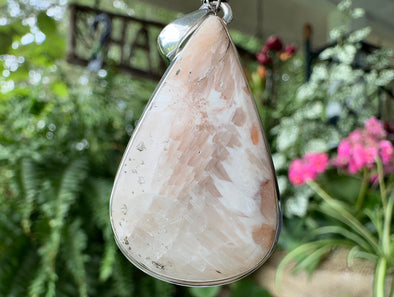 Pink SCOLECITE Gemstone Pendant - India - Authentic Scolecite Polished Crystal Jewelry, 53856-Throwin Stones