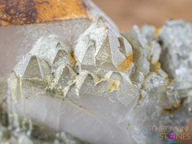 QUARTZ Raw Crystal Tabby w CHLORITE - Housewarming Gift, Home Decor, Raw Crystals and Stones, 41884-Throwin Stones