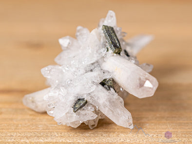 QUARTZ w EPIDOTE Raw Crystal Cluster - Housewarming Gift, Home Decor, Raw Crystals and Stones, 40739-Throwin Stones