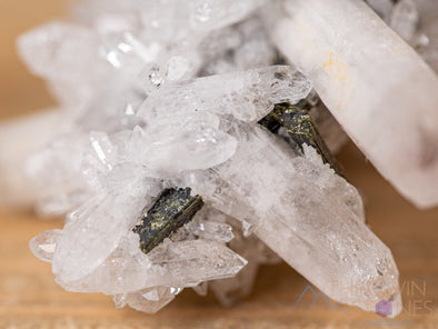 QUARTZ w EPIDOTE Raw Crystal Cluster - Housewarming Gift, Home Decor, Raw Crystals and Stones, 40739-Throwin Stones