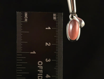 RHODOCHROSITE Gemstone Pendant - Polished Rhodochrosite Oval Crystal Gemstone Cabochon in an Open Back Sterling Silver Bezel Setting, 52935-Throwin Stones