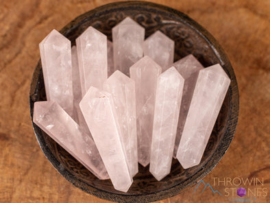 ROSE QUARTZ Crystal Points - Mini - Jewelry Making, Healing Crystals and Stones, E2008-Throwin Stones