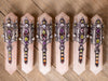 ROSE QUARTZ Wand, Rainbow CHAKRA Crystals - Crystal Wand, Metaphysical, Reiki, E1801-Throwin Stones