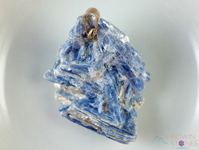 Raw BLUE KYANITE Crystal Pendant - Raw Crystal Necklace, Handmade Jewelry, Healing Crystals and Stones, E0912-Throwin Stones