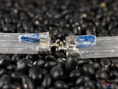Raw SELENITE & Blue KYANITE Crystal Pendant - Raw Crystal Necklace, Handmade Jewelry, Healing Crystals and Stones, E0918-Throwin Stones