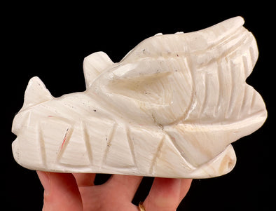SCOLECITE Crystal Dragon - Dragon Figurine, Crystal Carving, Housewarming Gift, Home Decor, 53635-Throwin Stones