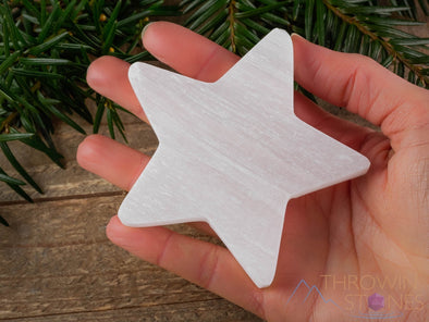SELENITE Charging Plate - White Star - Selenite Plate, Crystal Charging Plate, Crystal Tray, E1595-Throwin Stones