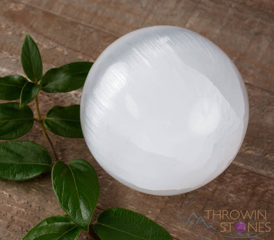 SELENITE Crystal Sphere - Extra Large - Crystal Ball, Housewarming Gift, Home Decor, E0491-Throwin Stones