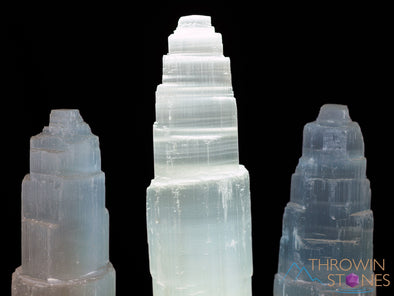 SELENITE Crystal Tower - Carved Selenite Decor, Crystal Points, Obelisk, Home Decor, E1024-Throwin Stones
