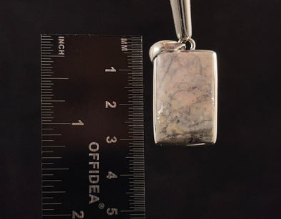 SILVER ORE Crystal Pendant - Sterling Silver, Rectangle Cabochon - Fine Jewelry, Healing Crystals and Stones, 52596-Throwin Stones