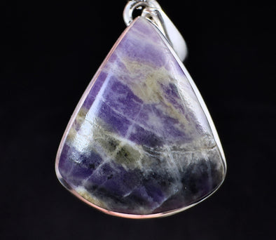 SPURRITE Crystal Pendant - Genuine Spurrite Teardrop Cabochon with a Polished Finish and Set in a Sterling Silver Open Back Bezel, 53141-Throwin Stones
