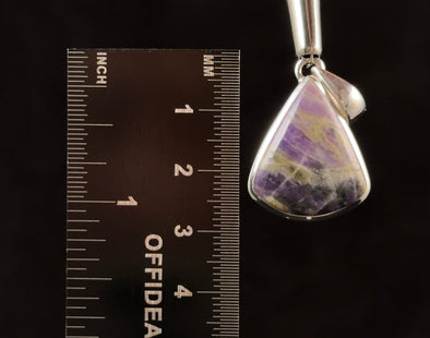 SPURRITE Crystal Pendant - Genuine Spurrite Teardrop Cabochon with a Polished Finish and Set in a Sterling Silver Open Back Bezel, 53141-Throwin Stones