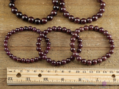 STAR GARNET Crystal Bracelet - Round Beads - Beaded Bracelet, Birthstone Bracelet, Handmade Jewelry, Healing Crystal Bracelet, E1053-Throwin Stones