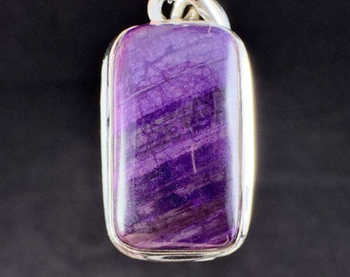 SUGILITE Crystal Pendant - AA, Sterling Silver, Rectangle Cabochon - Fine Jewelry, Healing Crystals and Stones, 54217-Throwin Stones