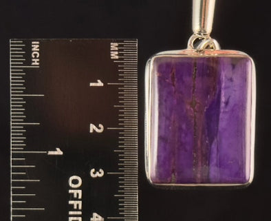 SUGILITE Crystal Pendant - AA, Sterling Silver, Rectangle Cabochon - Handmade Jewelry, Gift for Her, 54229-Throwin Stones