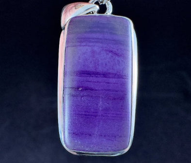 SUGILITE Crystal Pendant - AA, Sterling Silver, Rectangle Cabochon - Handmade Jewelry, Gift for Her, 54231-Throwin Stones