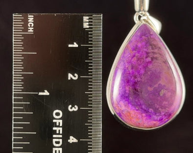SUGILITE Crystal Pendant - AA, Sterling Silver, Teardrop Cabochon - Handmade Jewelry, Gift for Her, 54242-Throwin Stones