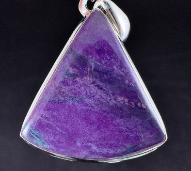 SUGILITE Crystal Pendant - AA, Sterling Silver, Triangle Cabochon - Handmade Jewelry, Gift for Her, 54239-Throwin Stones