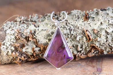 SUGILITE Crystal Pendant - Sterling Silver, Arrowhead - Handmade Jewelry, Healing Crystals and Stones, J1263-Throwin Stones