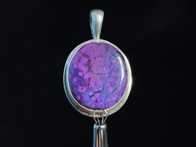 SUGILITE Crystal Pendant - Sterling Silver, Oval - Handmade Jewelry, Healing Crystals and Stones, 45942-Throwin Stones