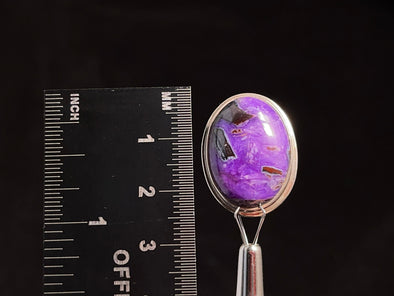 SUGILITE Crystal Pendant - Sterling Silver, Oval - Handmade Jewelry, Healing Crystals and Stones, 45964-Throwin Stones