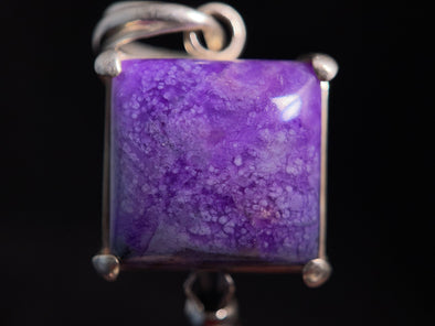 SUGILITE Crystal Pendant - Sterling Silver, Square - Handmade Jewelry, Healing Crystals and Stones, 45945-Throwin Stones