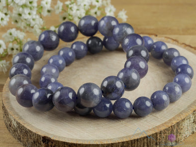 TANZANITE Crystal Bracelet - Round Beads - Beaded Bracelet, Birthstone Bracelet, Handmade Jewelry, Healing Crystal Bracelet, E1240-Throwin Stones
