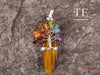 Tree of Life Pendant, CHAKRA Crystal Points Pendant - Tiger's Eye, Clear Quartz, Rose Quartz, Shungite - Wire Wrapped Jewelry, E2017-Throwin Stones