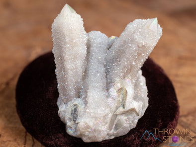 White Angel AURA QUARTZ - Rainbow Quartz Crystal, Spirit Quartz, Crystal Decor, 46690-Throwin Stones
