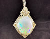 AAA Opal Crystal Pendant - Sterling Silver, Wire Wrapped Cabochon - Birthstone, Fine Jewelry, Healing Crystals and Stones, 54600-Throwin Stones