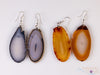 AGATE SLICE Crystal Earrings - Dangle Earrings, Handmade Jewelry, Crystal Drop Earrings, E2157-Throwin Stones