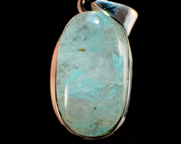 AJOITE in Quartz Crystal Pendant - Sterling Silver, Oval Cabochon - Fine Jewelry, Healing Crystals and Stones, 54521-Throwin Stones